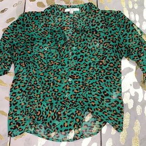Mesh Animal Print Top